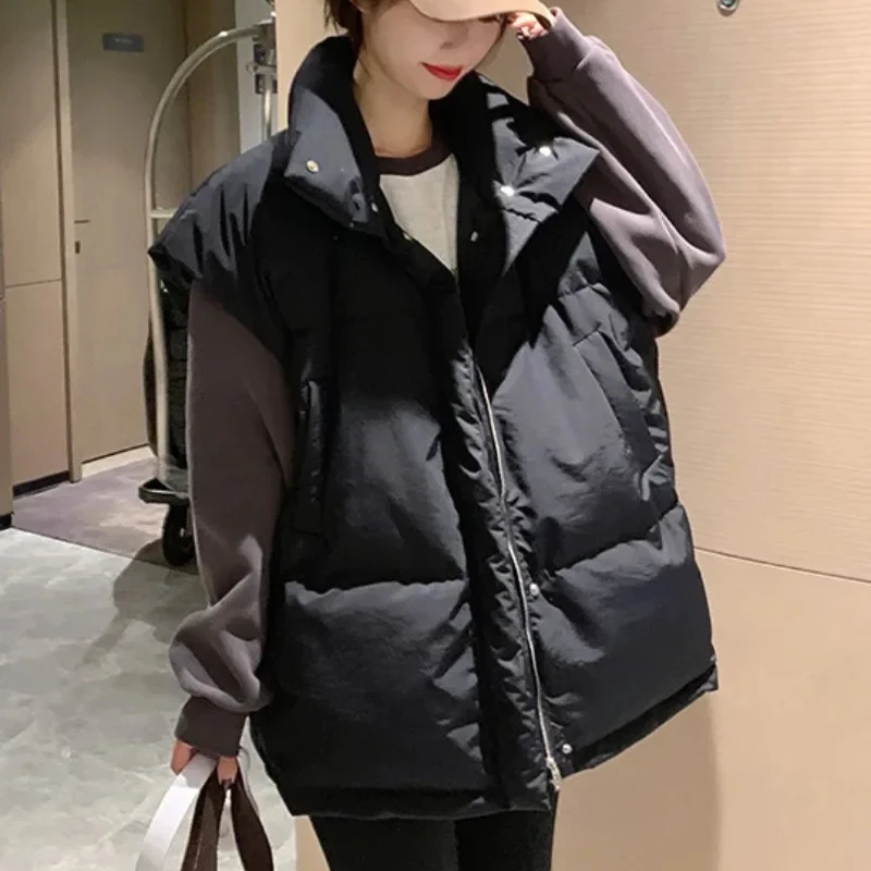 Winter Clothing Work - سترات نسائية بلون واحد بسحاب، دافئة