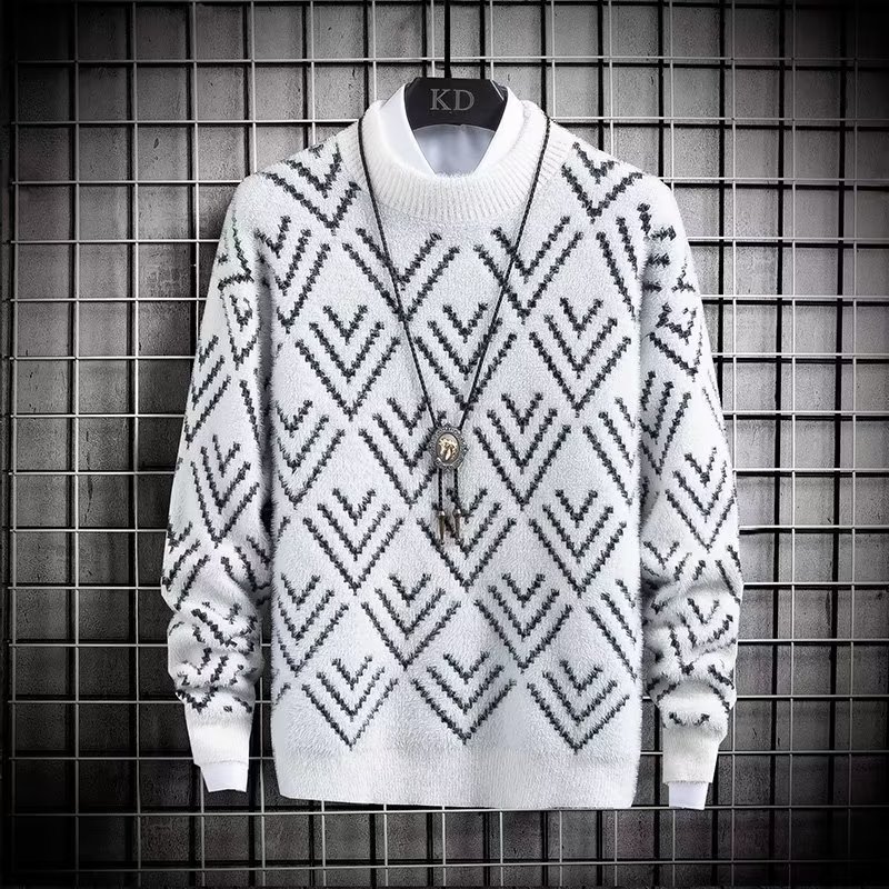 Winter Clothing Men Style - الرجال أفخم كتلة اللون الدافئة محبوك
