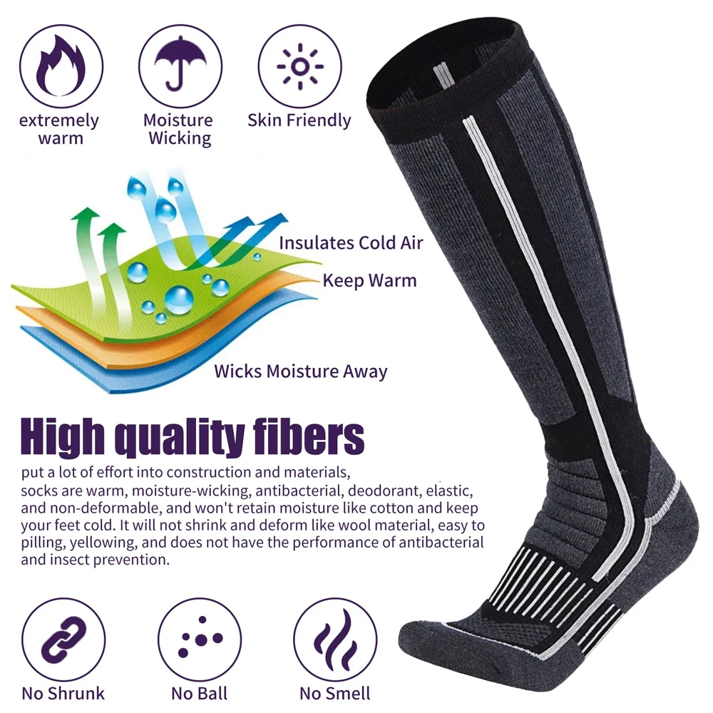 XQQMXX-جوارب تزلج حرارية عالية - مراجعة Thermal Sock Merino وسعره