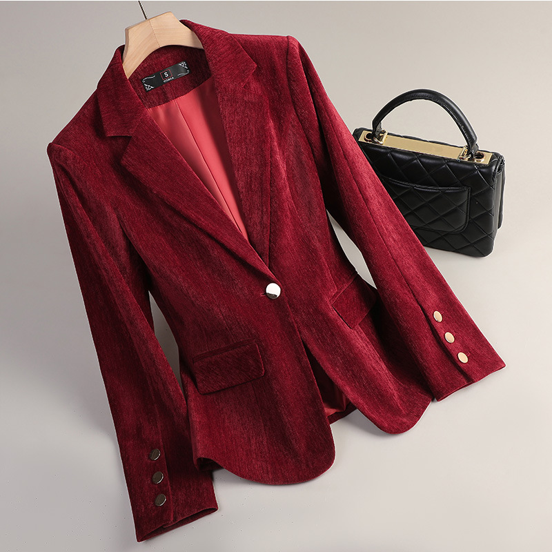 سترة نسائية مخملية باللون الذه - مراجعة Winter Clothing Work وسعره
